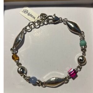 Brighton Barbados Tropic beaded bracelet silver stations colorful beads.